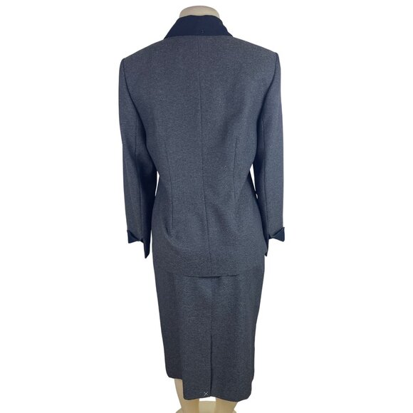 Sag Harbor Suit Ladies Grey Jacket & Skirt Set Formal Office Wear Sz 10 - New - Picture 3 of 15